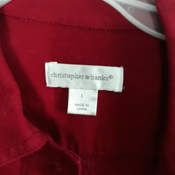 Ladies lg red jean jacket - Picture 2 of 2